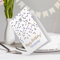 Blue Gold Confetti Custom Logo SVG Happy Birthday