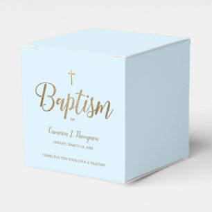 Blue Gold Cross Baby Boy Baptism Thank you Favour Box