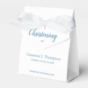Blue Gold Cross Christening Custom Bible verse Favour Box