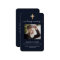Blue gold cross photo funeral prayer card