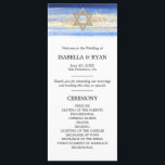 Blue Gold David Star Bar Mitzvah Ceremony Program<br><div class="desc">Give out these elegant ceremony program rack cards at your Jewish Bar Mitzvah or wedding. Modern yet elegant watercolor design in brush stroke blue colours, light to navy blue. Gold Star of David in middle with faux gold foil brush stroke. Modern script letters. Perfect for 13 year old son, boy....</div>