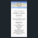 Blue Gold David Star Bar Mitzvah Ceremony Program<br><div class="desc">Give out these elegant ceremony program rack cards at your Jewish Bar Mitzvah or wedding. Modern yet elegant watercolor design in brush stroke blue colours, light to navy blue. Gold Star of David in middle with faux gold foil brush stroke. Modern script letters. Perfect for 13 year old son, boy....</div>