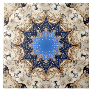 Blue Gold Decorative Ceramic Tile