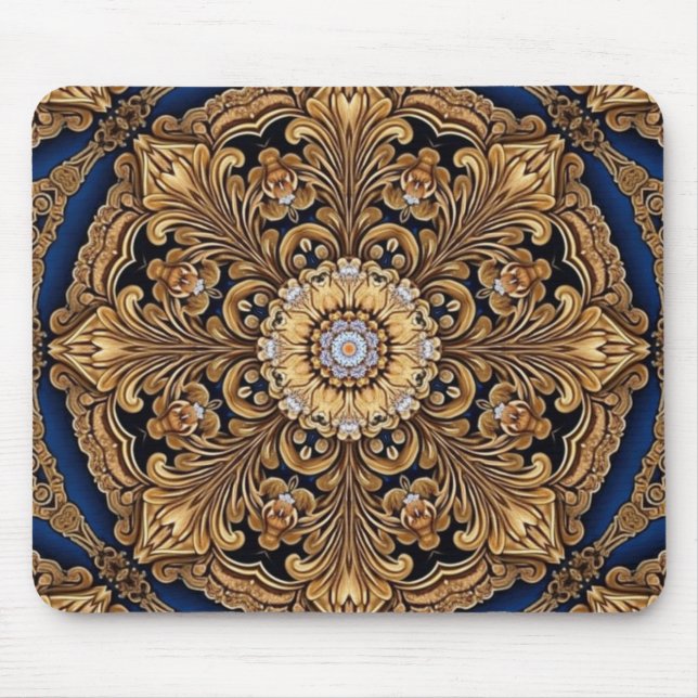Blue Gold Decorative Mousepad (Front)