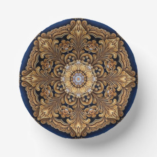 Blue Gold Decorative Paper Bowls Paper Plate