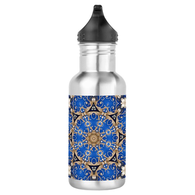 Blue Gold Decorative Water Bottle (Right)
