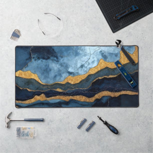 Blue Gold Desk Mat