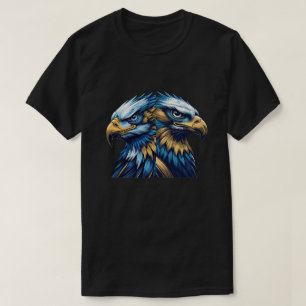 Blue & Gold Eagle Head – Premium Modern Vector Art T-Shirt