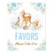 Blue Gold Floral Woodland Animals Favours Sign