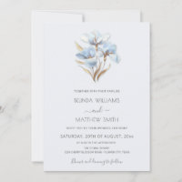 Blue Gold Flowers White