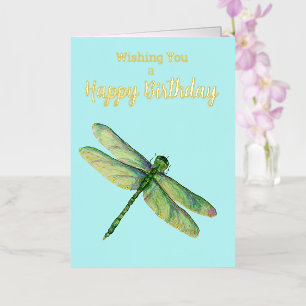 Blue Gold Foil Birthday Card