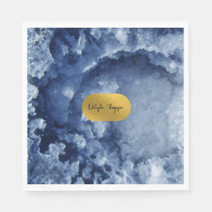 Blue Gold Foil Sea Crystals Signature Napkin