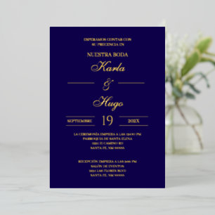 Blue gold foil Spanish Wedding