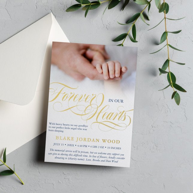 Blue Gold Forever In Our Hearts Baby Memorial (Creator Uploaded)