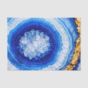 Blue Gold Geode Resin Pattern Tissue Paper