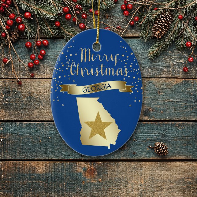 Blue Gold Georgia Star Ceramic Tree Decoration (Creator Uploaded)
