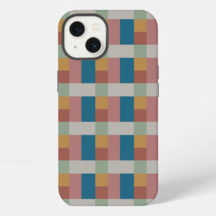 Blue Gold Grey Green Terracotta Colour Block iPhone 13 Case