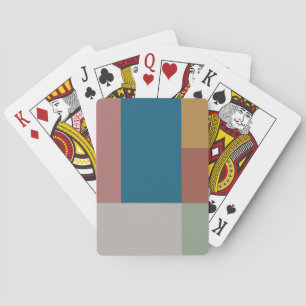 Blue Gold Grey Green Terracotta Colour Block Playing Cards