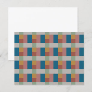 Blue Gold Grey Green Terracotta Colour Block Postcard