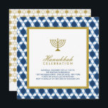 Blue Gold Hanukkah Star Of David Menorah Party Invitation<br><div class="desc">Designed by fat*fa*tin. Easy to customise with your own text,  photo or image. For custom requests,  please contact fat*fa*tin directly. Custom charges apply.

www.zazzle.com/fat_fa_tin
www.zazzle.com/color_therapy
www.zazzle.com/fatfatin_blue_knot
www.zazzle.com/fatfatin_red_knot
www.zazzle.com/fatfatin_mini_me
www.zazzle.com/fatfatin_box
www.zazzle.com/fatfatin_design
www.zazzle.com/fatfatin_ink</div>