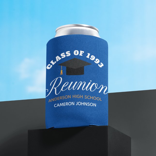 Blue Gold High School Reunion Personalised Party Can Cooler (Creator Uploaded)