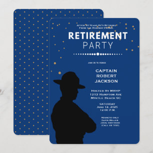 Blue Gold Highway Patrol Retirement Party   Invita Invitation