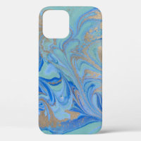 Blue Gold Liquid Watercolor Texture