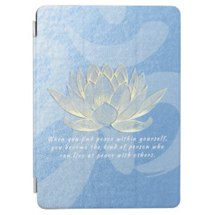 Blue Gold Lotus Yoga Meditation Instructor Quotes iPad Air Cover