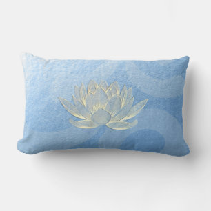 Blue Gold Lotus Yoga Studio Meditation Instructor Lumbar Cushion