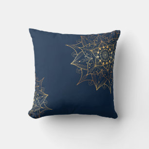 Blue & Gold Mandala   Islamic Art Inspired  Cushion