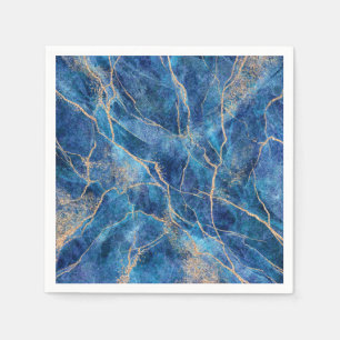 Blue Gold Marble Pretty Napkin