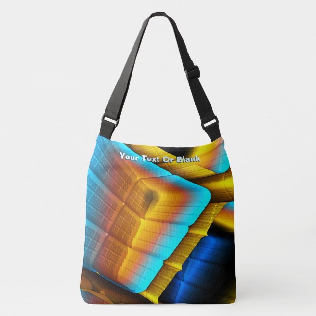 Blue-Gold Metallic Pattern 33 Crossbody Bag (Front)