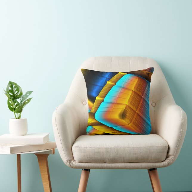 Blue-Gold Metallic Pattern 33 Cushion (Chair)
