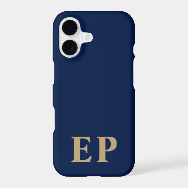 Blue & Gold | Minimal Modern Initial Monogram (Back)