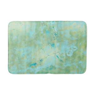 Blue & Gold Modern Marbled Abstract Marble Splash Bath Mat
