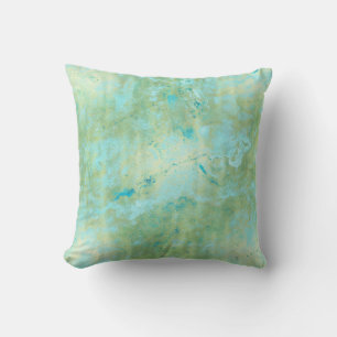 Blue & Gold Modern Marbled Abstract Marble Splash Cushion