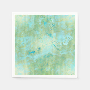 Blue & Gold Modern Marbled Abstract Marble Splash Napkin