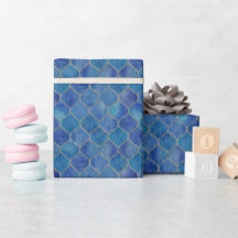 Blue & Gold Moroccan Tile Wrap