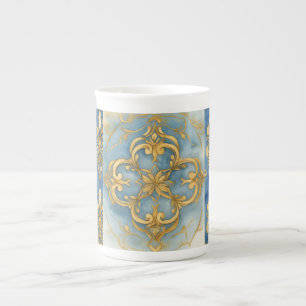Blue Gold Mozaik Art, Vintage Style, Mug