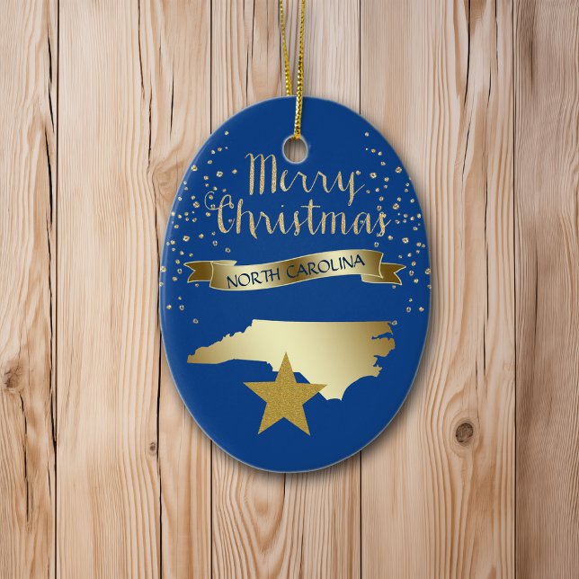 Blue Gold North Carolina Star Ceramic Tree Decoration (Creator Uploaded)
