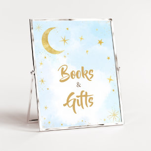 Blue Gold Over The Moon Baby Books and Gifts Poster