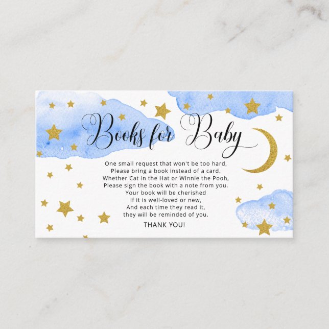 Blue Gold Over The Moon Book Request Enclosure Car (Front)