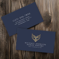 Blue Gold Owl Minimal Notary Loan Signing Agent