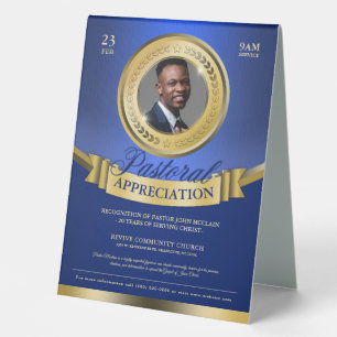 Blue & Gold Pastoral Appreciation Recognition