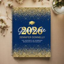 Blue & Gold Photo Graduation Guest Book