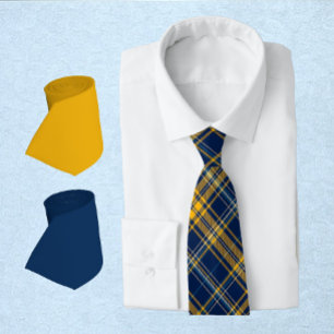 Blue & Gold Plaid Tie