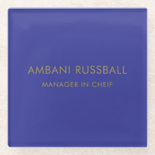 Blue Gold Professional Classical Glass Coaster 