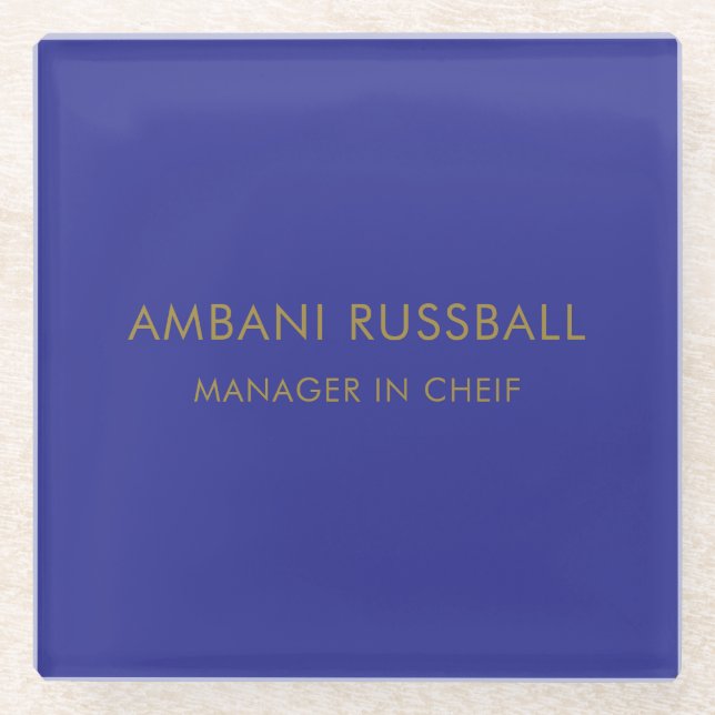 Blue Gold Professional Classical Glass Coaster  (Front)