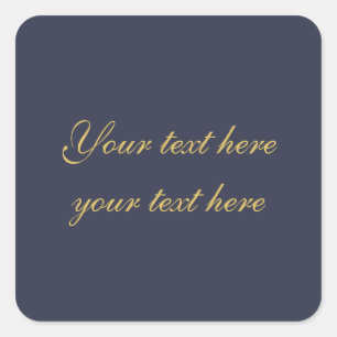 Blue Gold Professional Trendy Minimalist Own Text Square Sticker