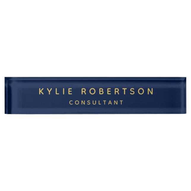 Blue Gold Professional Trendy Nameplate (Front)